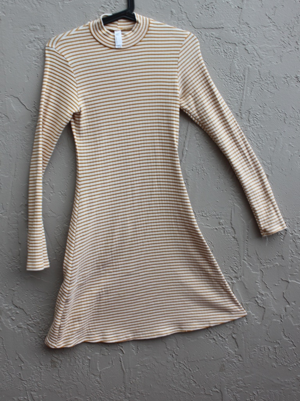 Stripe Long Sleeve Turtleneck Dress